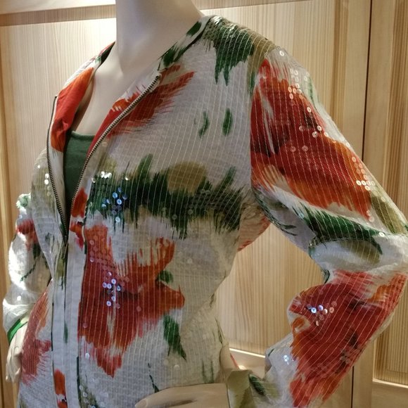 Chico's Blazer Silvery Shine Size 2 - Picture 2 of 3